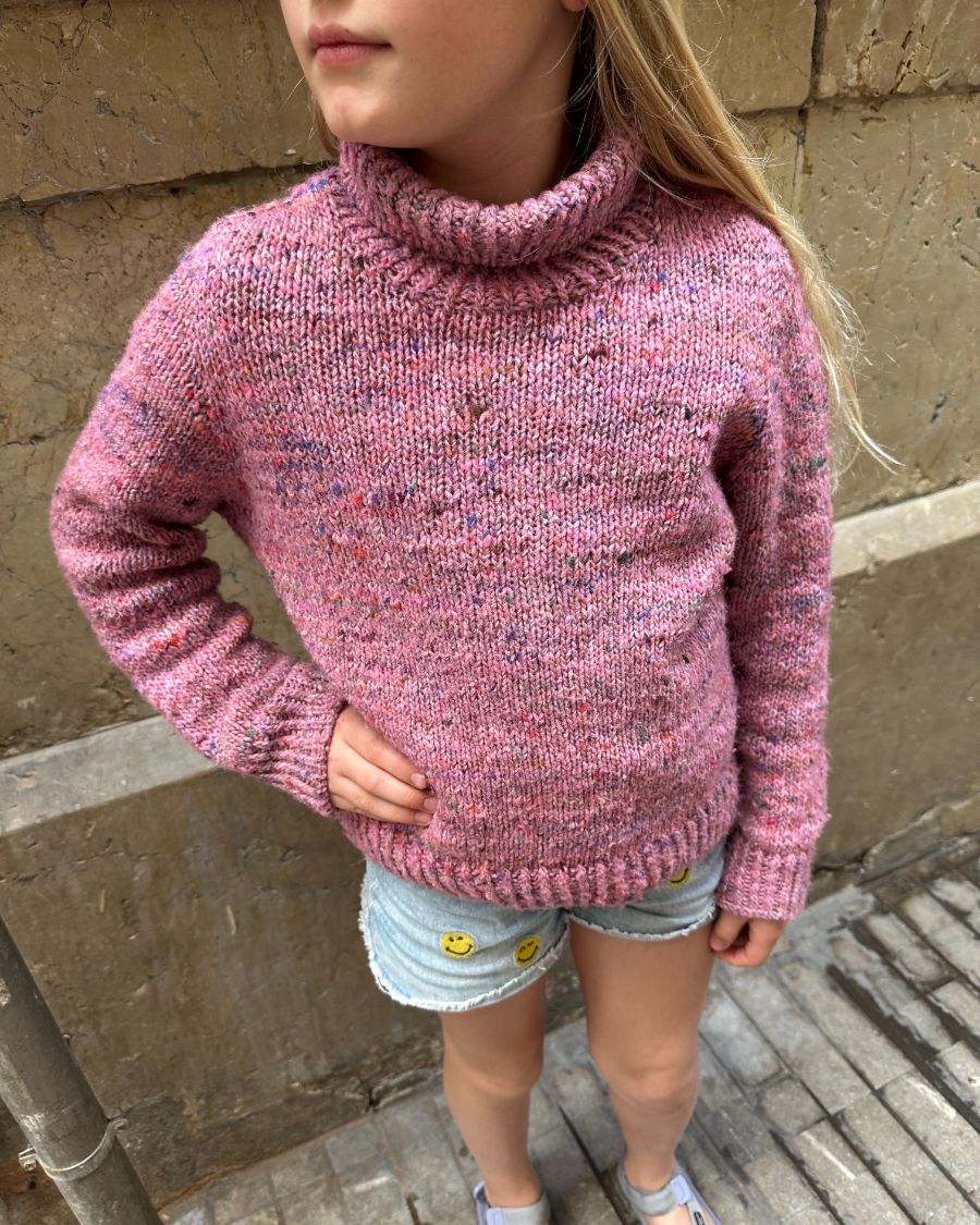 PetiteKnit opskrift — Terazzo sweater Junior, papirversion